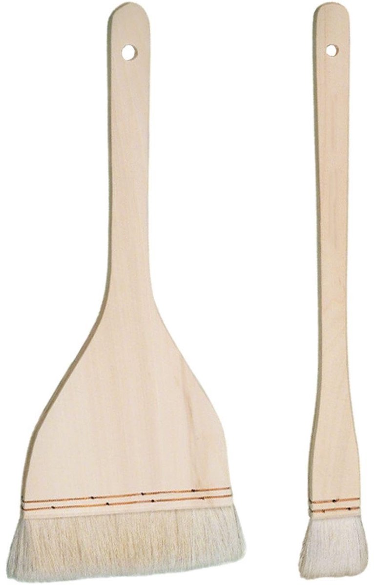 Dailygoods- Kwasten Set 2 Stuks - Houten Handvat - Olieverfschilderij - Aquarel Penselen - Duurzaam Materiaal - Goede Grip