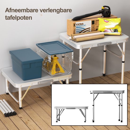 Outdoor picknicktafel - opvouwbaar - in hoogte verstelbaar - lichtgewicht - 60 x 45 x 60 cm van OutDoor — afbeelding 4