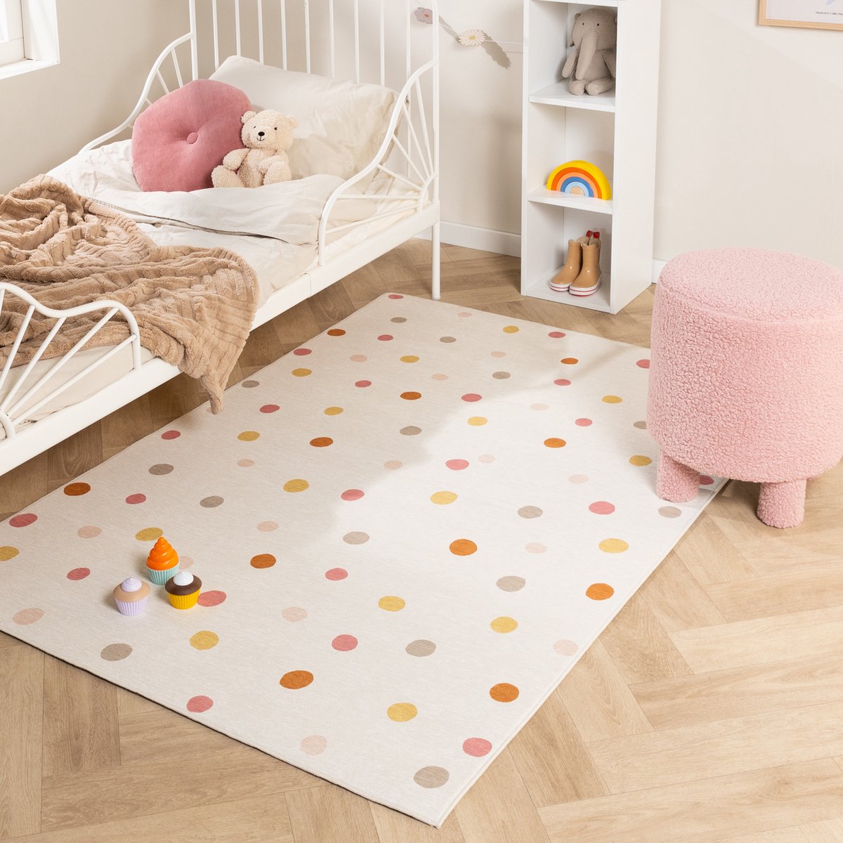 Little Olly Wasbaar kindervloerkleed - Evi Confetti Multicolor - 140x200cm
