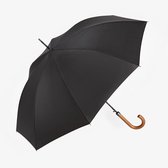 Pluvion Automatische Paraplu Heren Zwart - Houten Handvat - Windproof - Incl. Beschermhoes