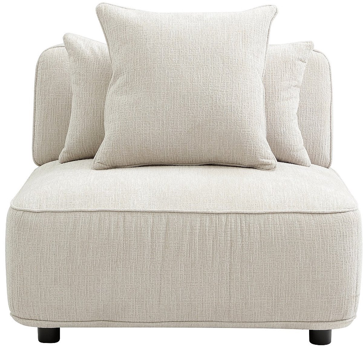 Vente-unique Fauteuil in beige chenillestof LELACO