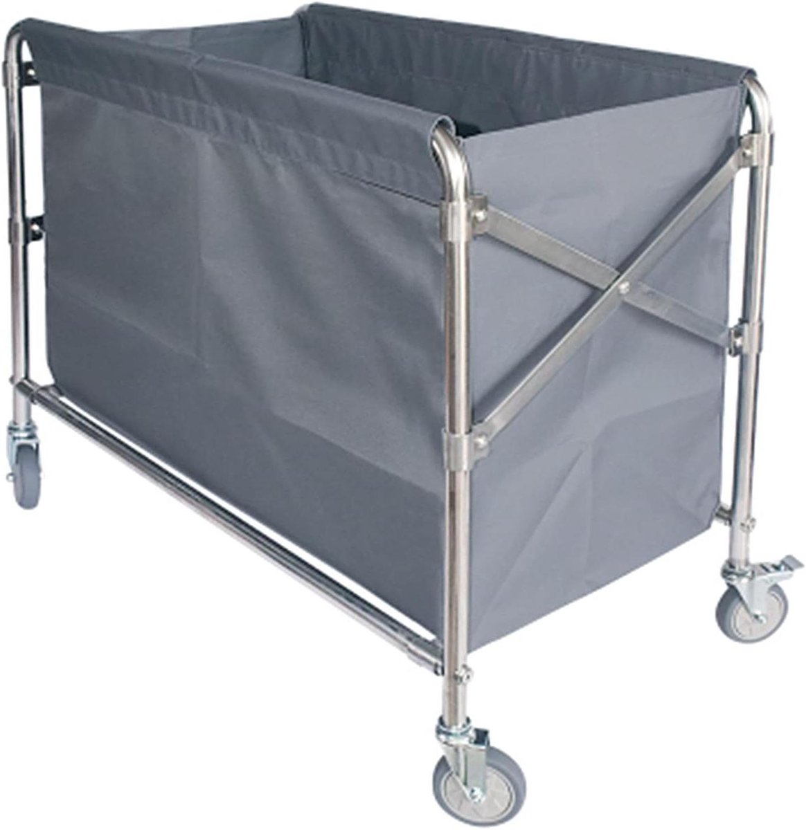 Opbergkar met Wielen - Servicekar Organizer - Linnen Sorteren - Opvouwbaar Ontwerp - 87x52x78 cm - Grijs