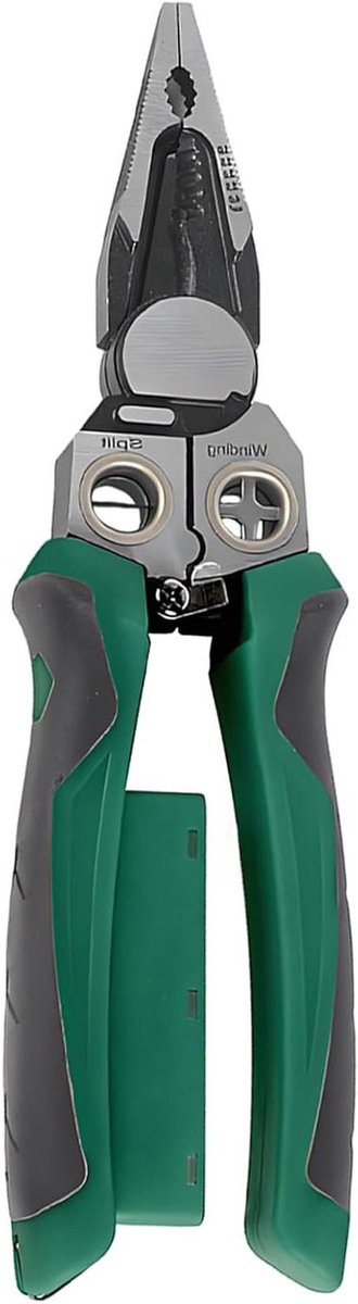 Multifunctionele Tang - Draadstripper Kniptang - Elektrisch Werk - Ingebouwde Spanningstester - 22 cm - Groen Zwart