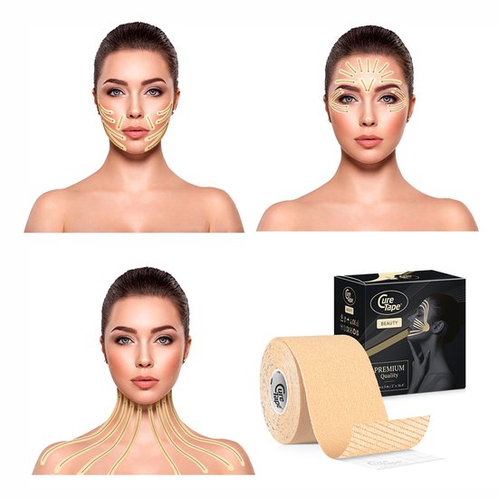 CureTape® Beauty - Face Taping - Beauty Tape - Face Tape - Gezichtsverzorging - Anti Aging - Collageen - Gezicht Tape 5cm x 5m