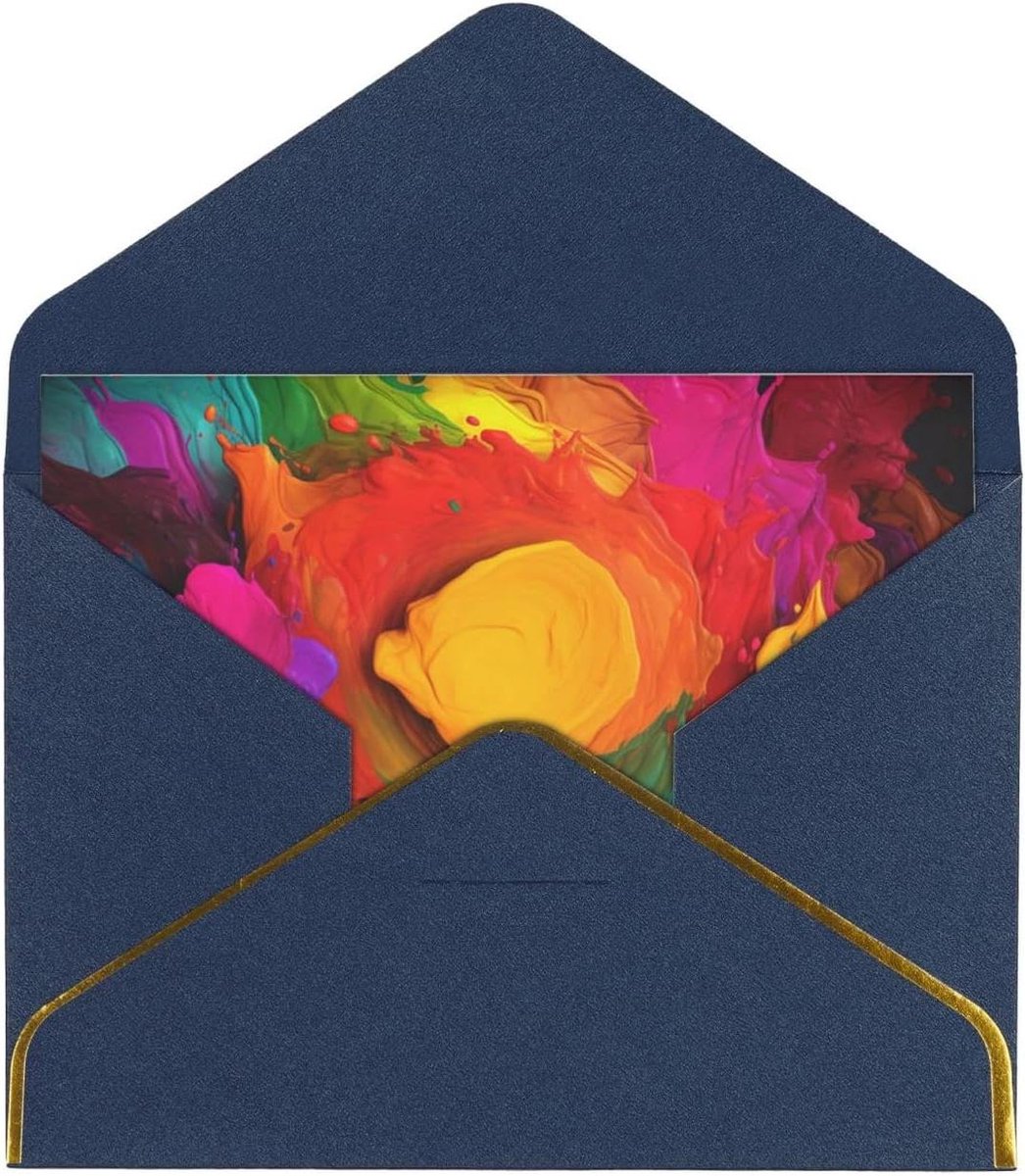Kaarten met enveloppen - Bedankkaarten wenskaarten - Berichten schrijven - Parelmoer papier - 18 x 13 cm - Blauw