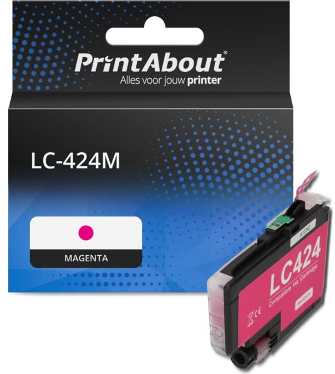 PrintAbout huismerk Inktcartridge LC-424M Magenta geschikt voor Brother