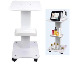 Cherrys Finds - Beauty Kar - Schoonheidswagen - Salon Trolley - 360 Graden Rotatie - Trolley Schoonheidssalon - Trolley Salon met Voetstuk - Rollende wagen - Draagkracht 60KG - voor Kapper, Studio, Spa, Lab...