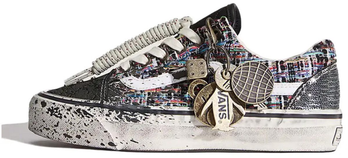 Vans Premium Old Skool Charms Black Grey - Maat 37