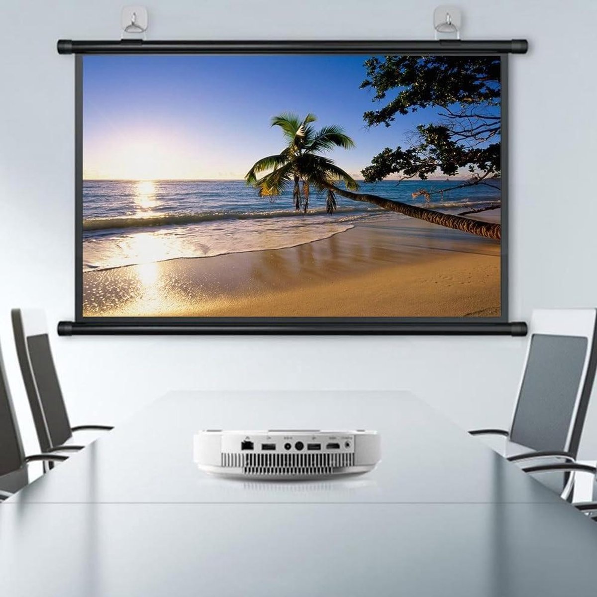 Projectiescherm - Filmscherm - Thuisbioscoop Creëren - Oprolbaar Glasvezel - Meerdere Maten - Zwart