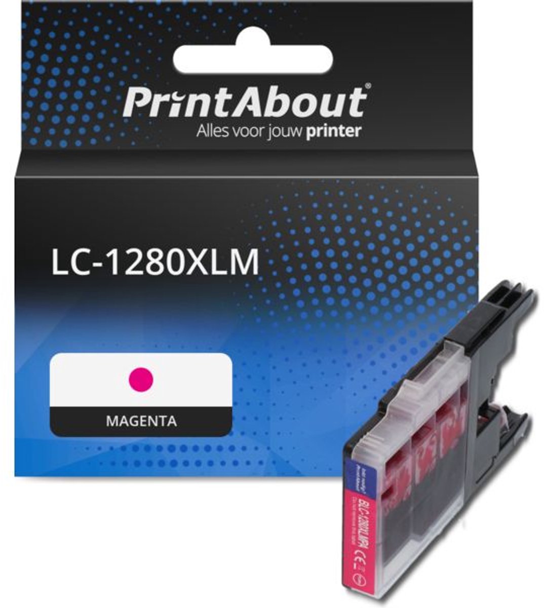 PrintAbout huismerk Inktcartridge LC-1280XLM Magenta Hoge capaciteit geschikt voor Brother