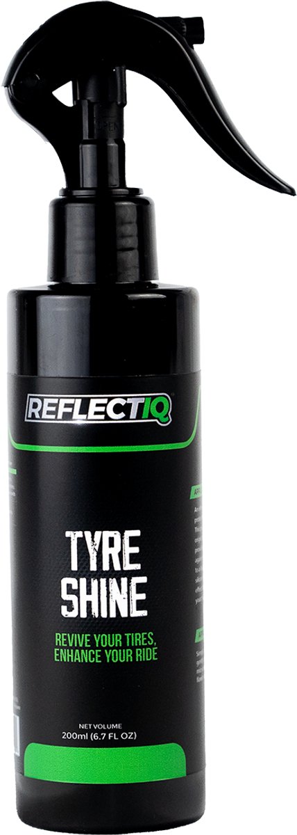 ReflectIQ Tyre Shine – 200 ml – Banden Zwart Maker – Tot 3 Maanden Bescherming en Glans – Rubber Dressing voor Auto Banden