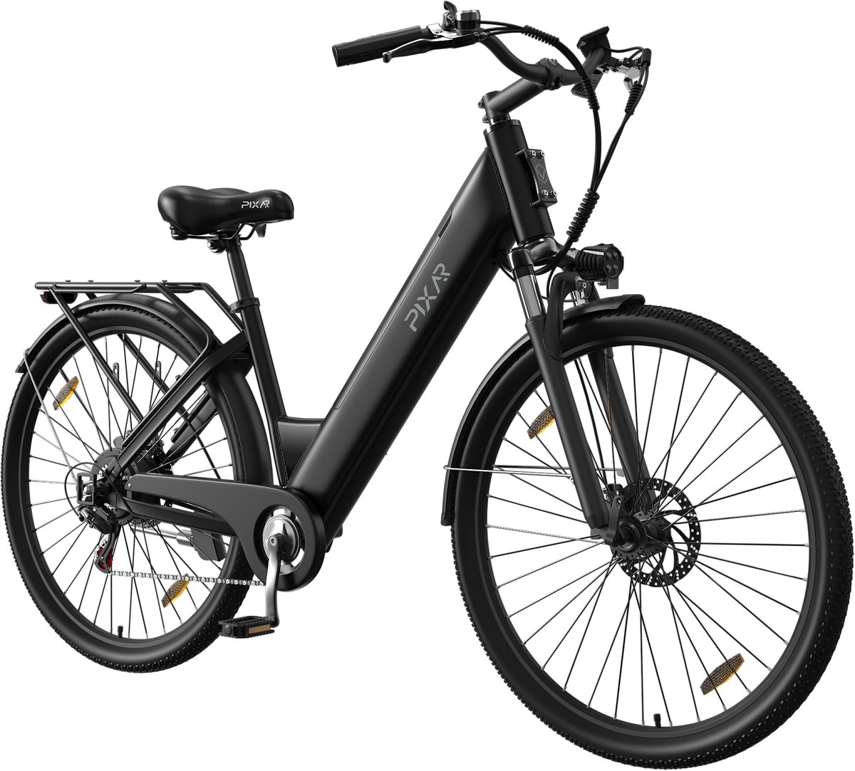 Galaxy C1 Elektrische Fiets 27.5 Inch - 36V 13Ah Accu - Actieradius tot 50 km - Shimano 7 Versnellingen - 250W Motor - Verende Voorvork - LCD Display - Mechanische Schijfremmen-zwart