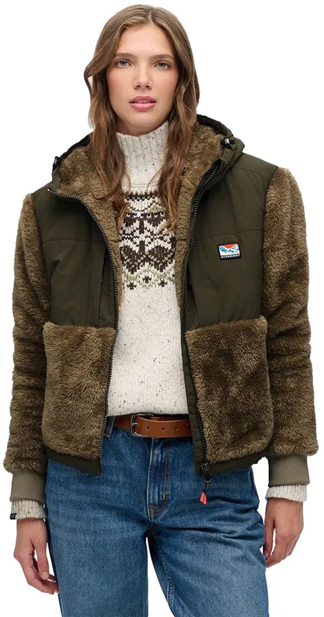 Superdry Super Soft Hybrid Sweatshirt Met Rits S Vrouw Beige