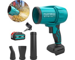 Draadloze bladblazer – 980.000 RPM – Met 5,5Ah accu en lader – Lichtgewicht – Voor terras, gazon, bladeren en stof – Zwart