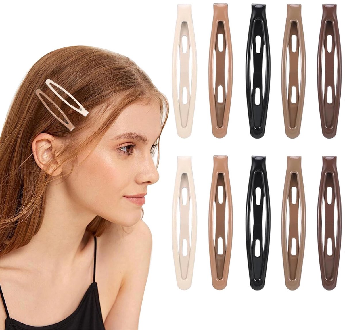 Dailygoods- Haarclips 20 Stuks - Metalen Snap Haarspelden - Haarsieraden Dames - Haaraccessoires Meisjes - Geschikt voor Alle Haartypes - Inclusief Opbergdoos