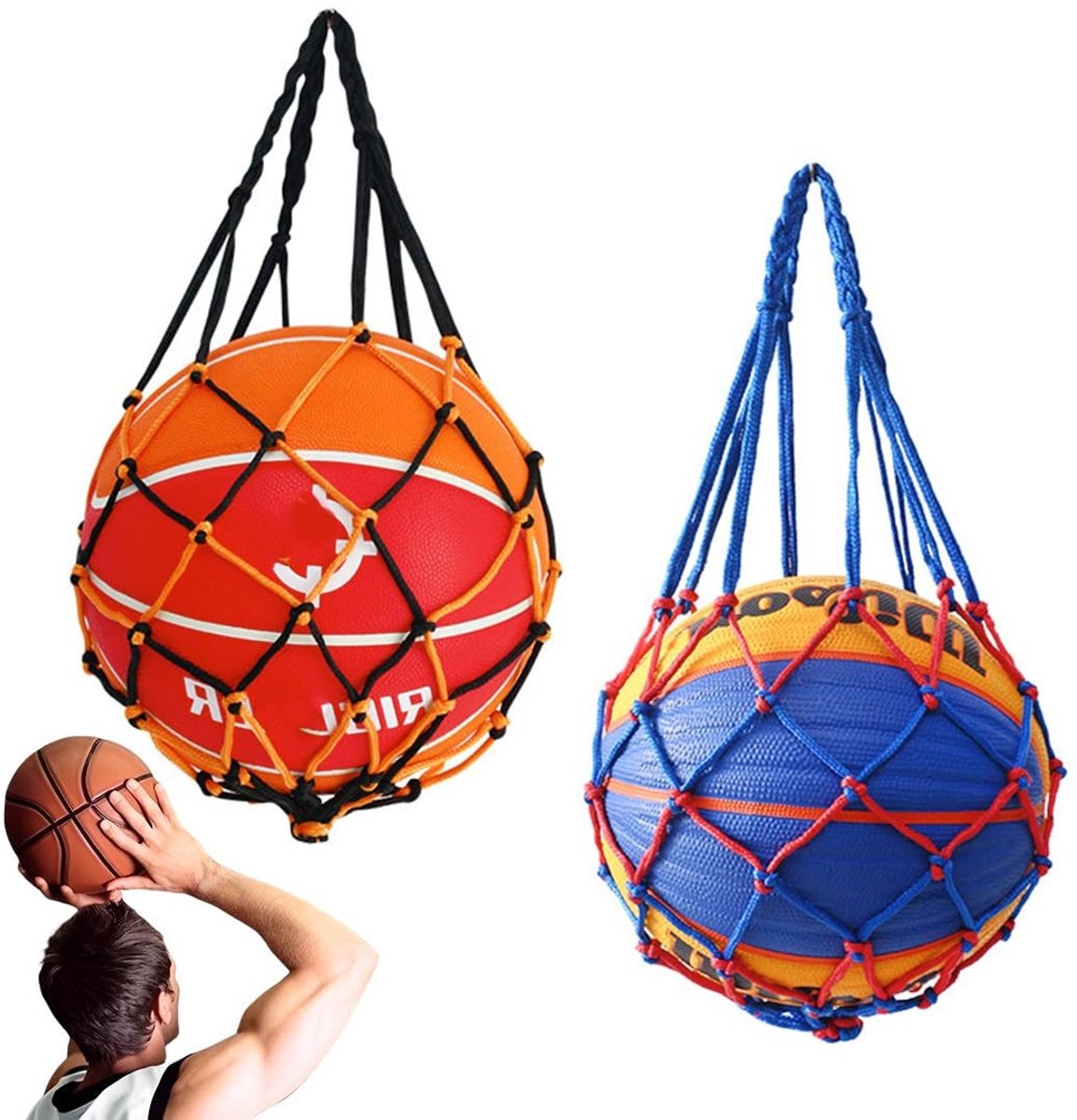 JHUBERS- Netzakken Waterdicht - Voetbaltas - Aardappelzakken - Ballettas - Sporttas - Geschikt voor voetbal/basketbal/rugbybal/volleybal - Ballentas