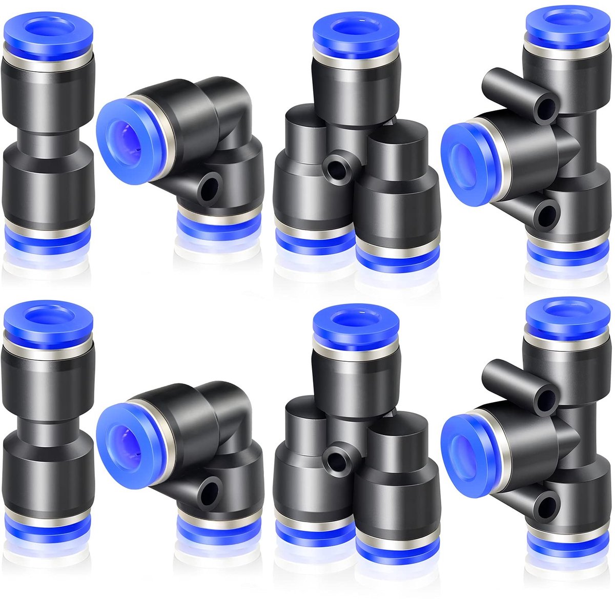 JHUBERS- Montagekit 8mm OD - Push om fittingen aan te sluiten - Robuust en duurzaam - Lange levensduur - Eenvoudige montage - Hoge installatie-efficiëntie - Pneumatische Fittingen