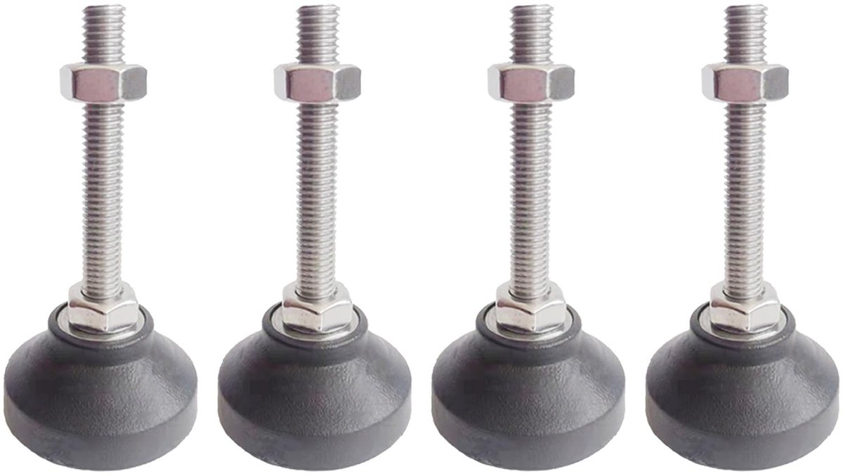 JHUBERS- Meubel-nivelleringspoten 4 stuks - Verstelbare hoogteversteller - Draagvermogen 80 kg - Ronde basis - Bescherming tegen krassen - Nivelleeroplossing - Meubelpoten