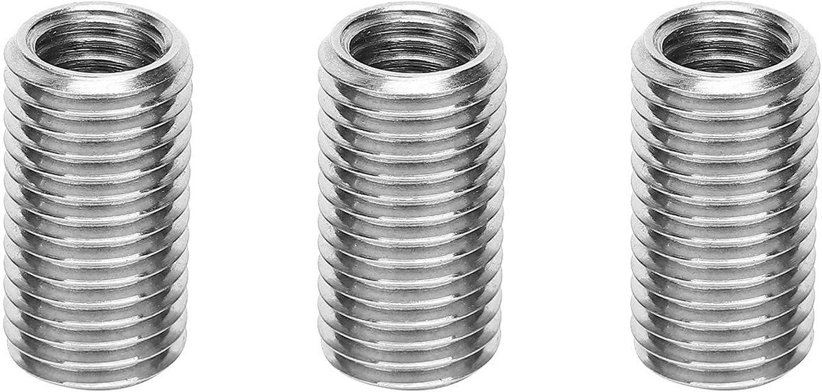 ZEYNOMAX- Reparatie Moer 10 Stuks - Schroefdraad Reparatie - Vrouwelijke M12/Mannelijke M16 - Roestvrij Staal - Lengte 30mm - Schokbestendig - Draadinsert