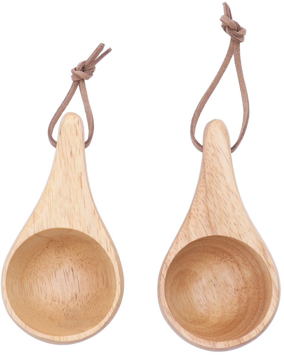 ZEYNOMAX- Kuksa 25 ml - Campingmok - Houten Beker - Draagbaar Ontwerp - 2 Stuks - Hoogwaardig Rubberhout - Campingbeker
