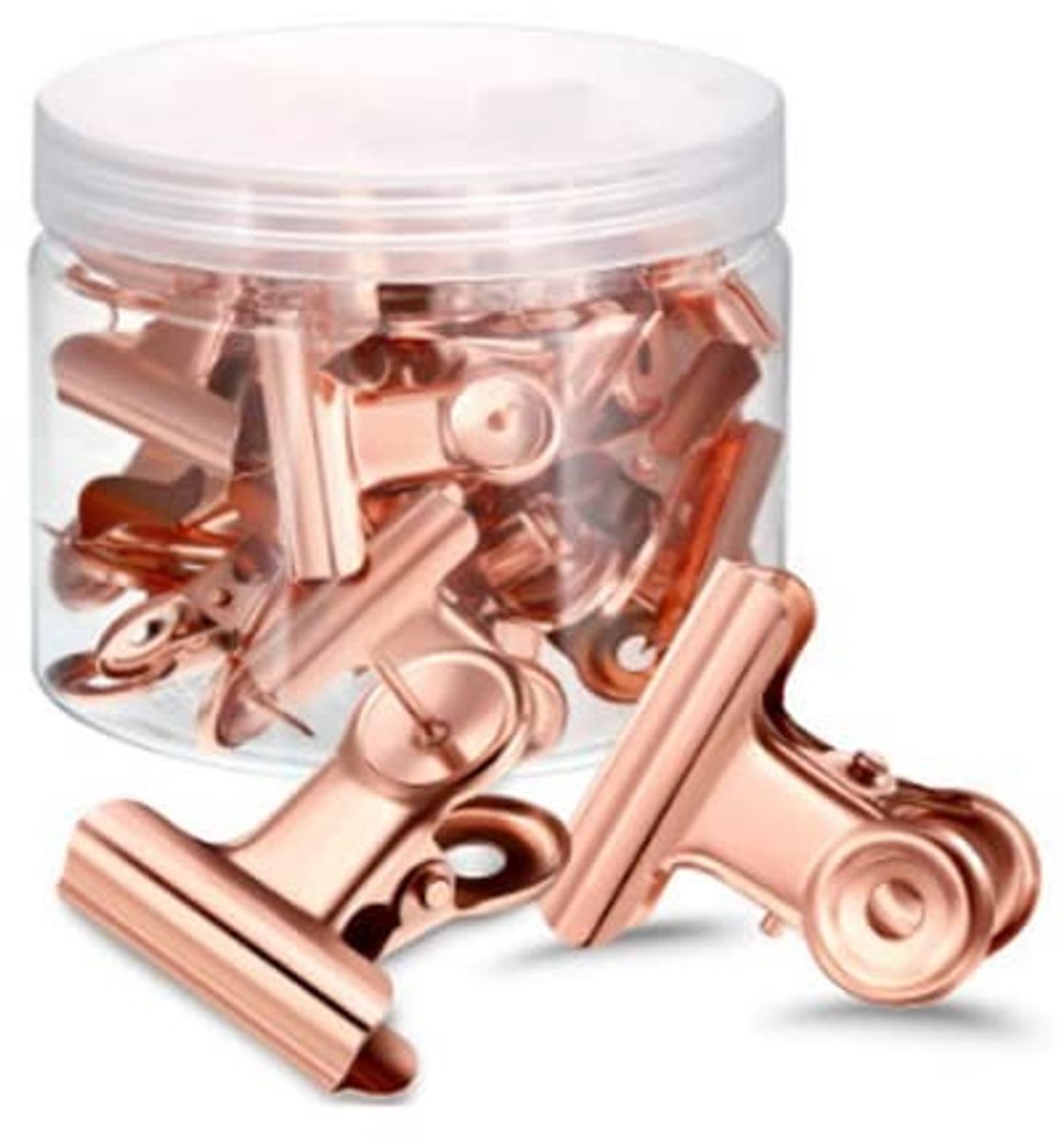 ZEYNOMAX- Duimspijkers 40 Stuks - Metalen Bulldog Clips - Prikborden/Kurkborden - Thuis/School/Kantoor - Roségoud - Perfect voor Ambachten - Bindclips