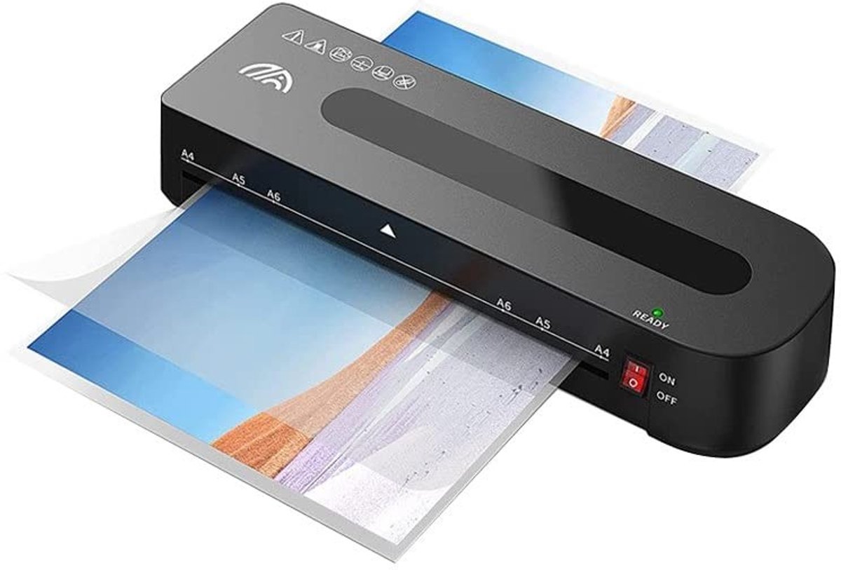 JHUBERS- Lamineermachine 3-in-1 - A4/A5/A6 - Snelle laminering 320 mm/min - Geschikt voor foto's/documenten - Compacte afmetingen 320x100x62 mm - Ondersteunt lamineerhoezen 60-100 mic - Laminator