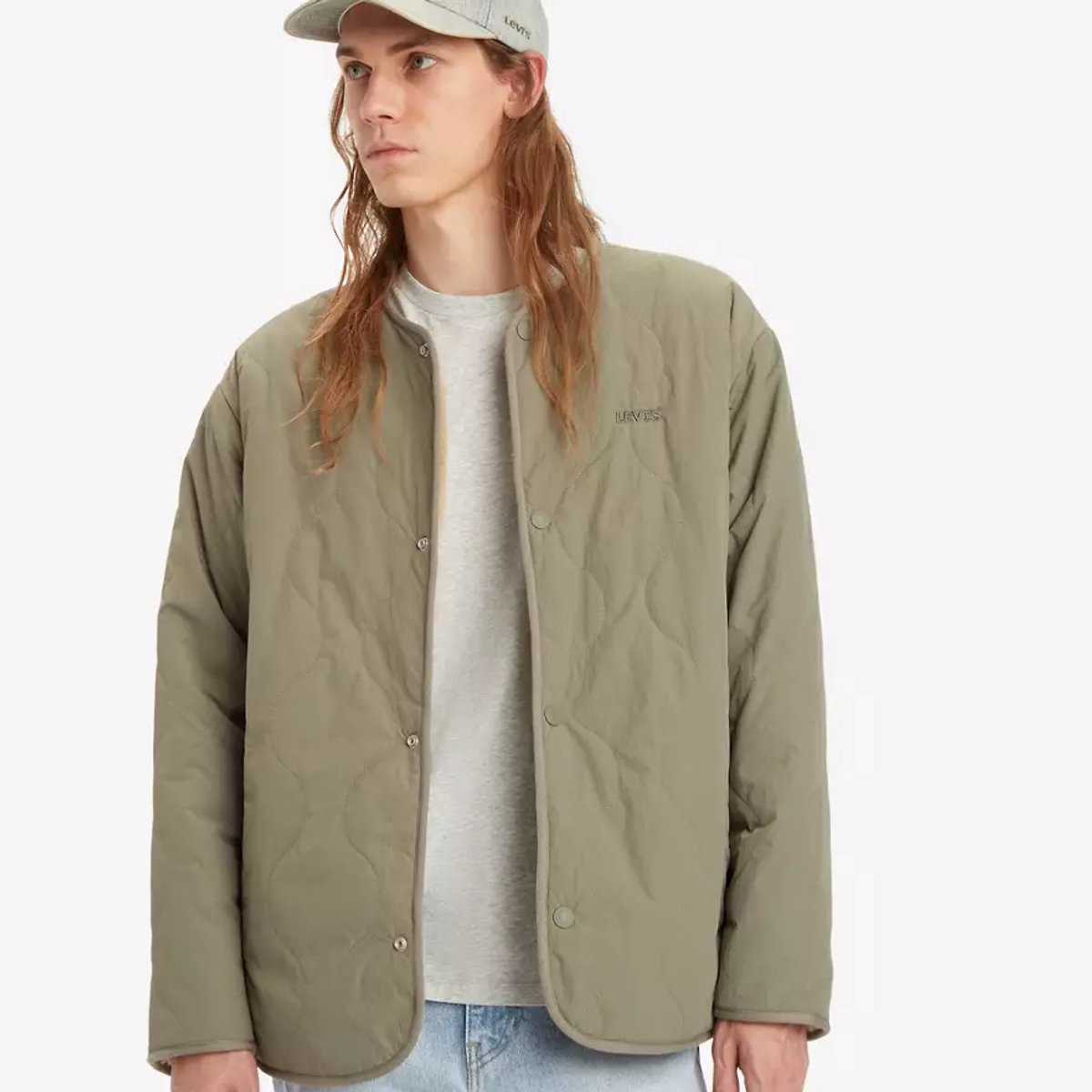 Levi’s Heren Abbotts Reversible Omkeerbaar Sherpa Jacket Smokey Lichtgewicht Warm Relaxed Fit Groen