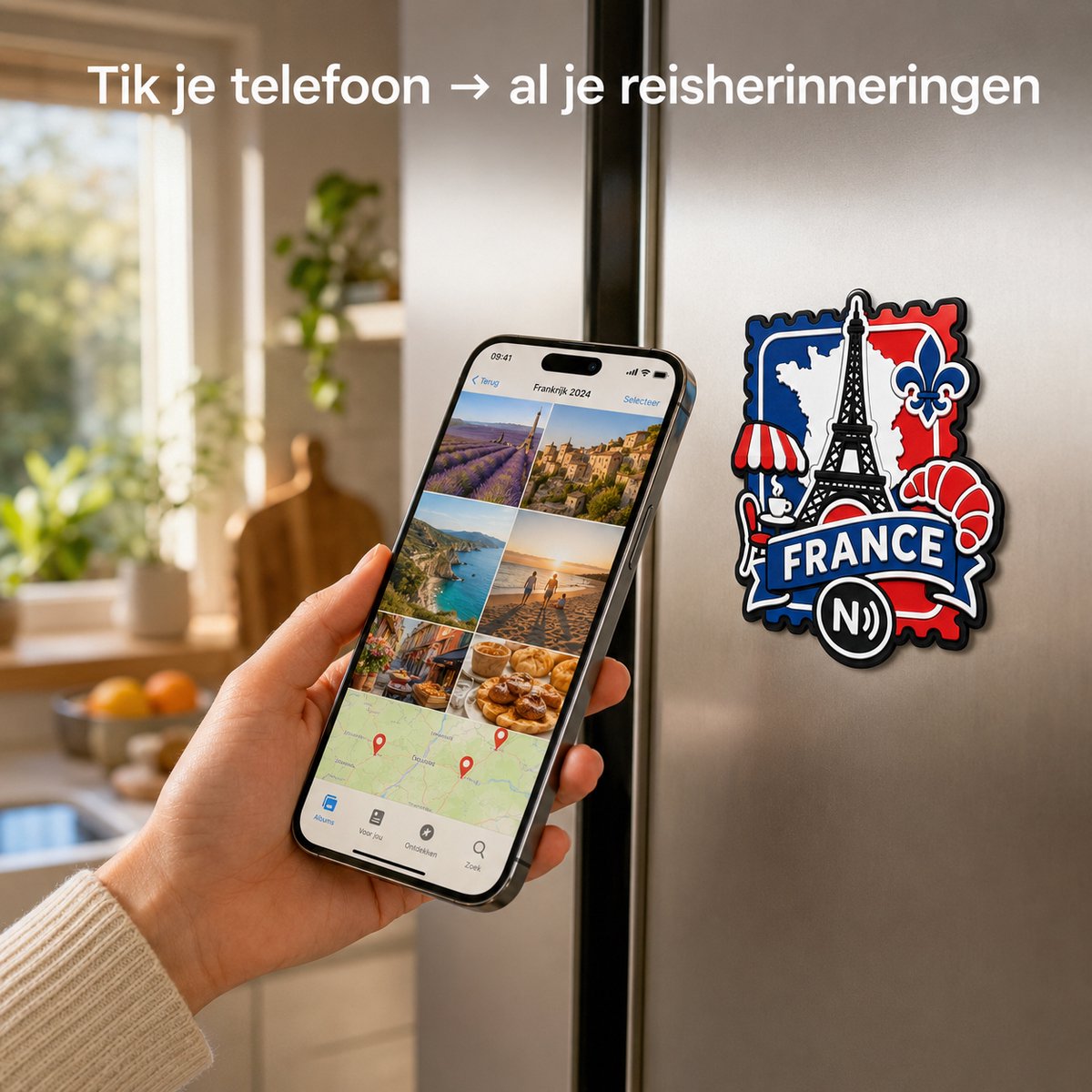 Tap3DX Frankrijk Smart Magnet – 3D Parijs Koelkastmagneet met Eiffeltoren