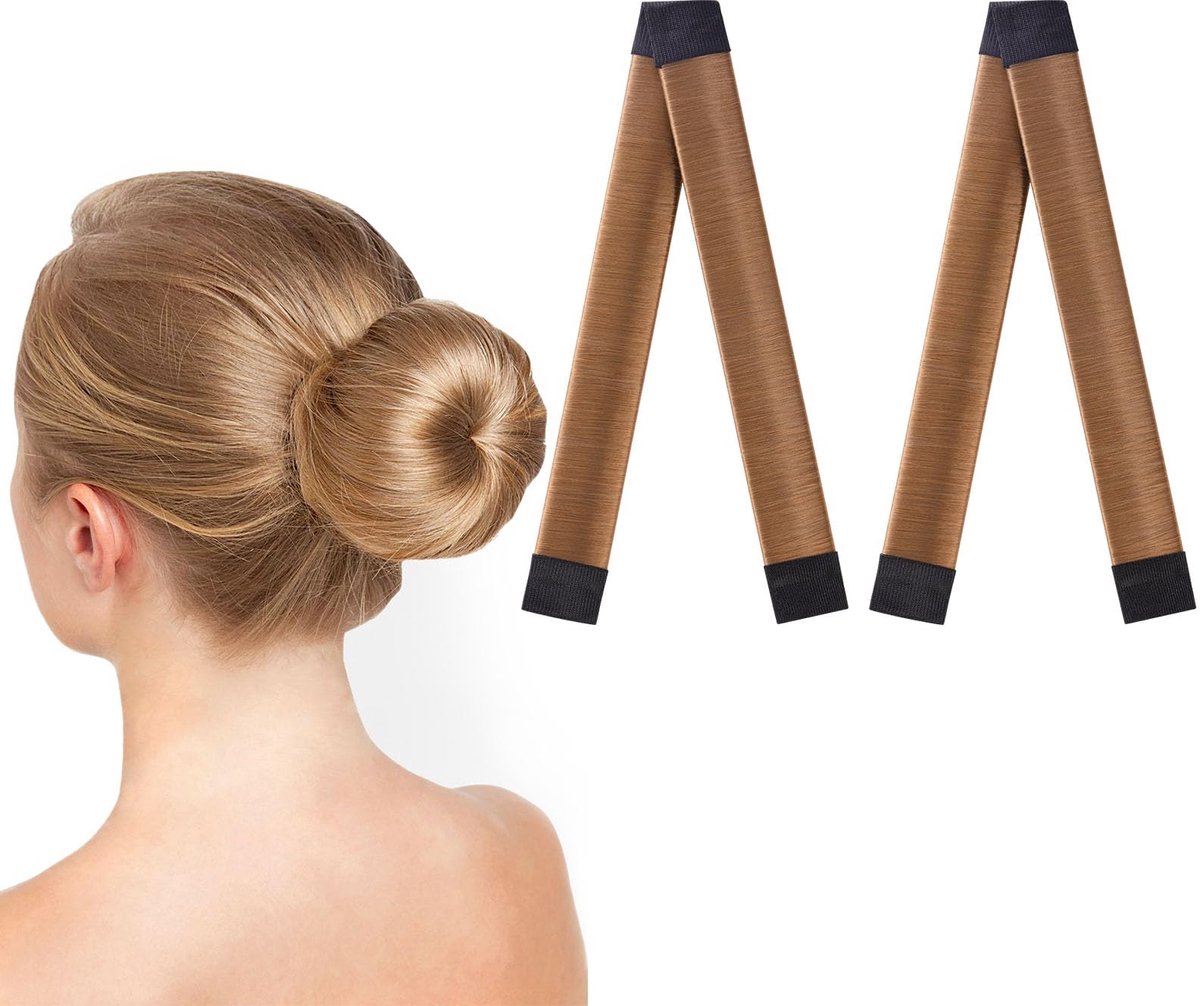 Donut Bun Maker Haaraccessoires - 2-delig - Franse Twist Haarstyler - Voor Eenvoudige DIY Kapsels - Lichtbruin