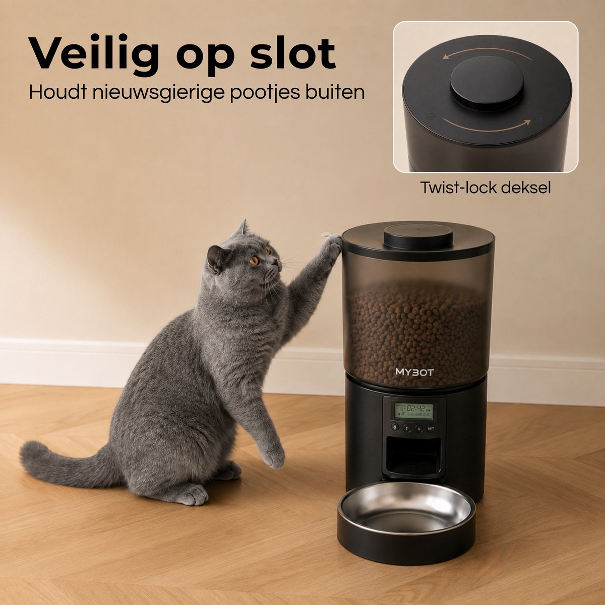 MYBOT Automatische Voerbak 4L - Tot 6 Voedmomenten thumbnail 6
