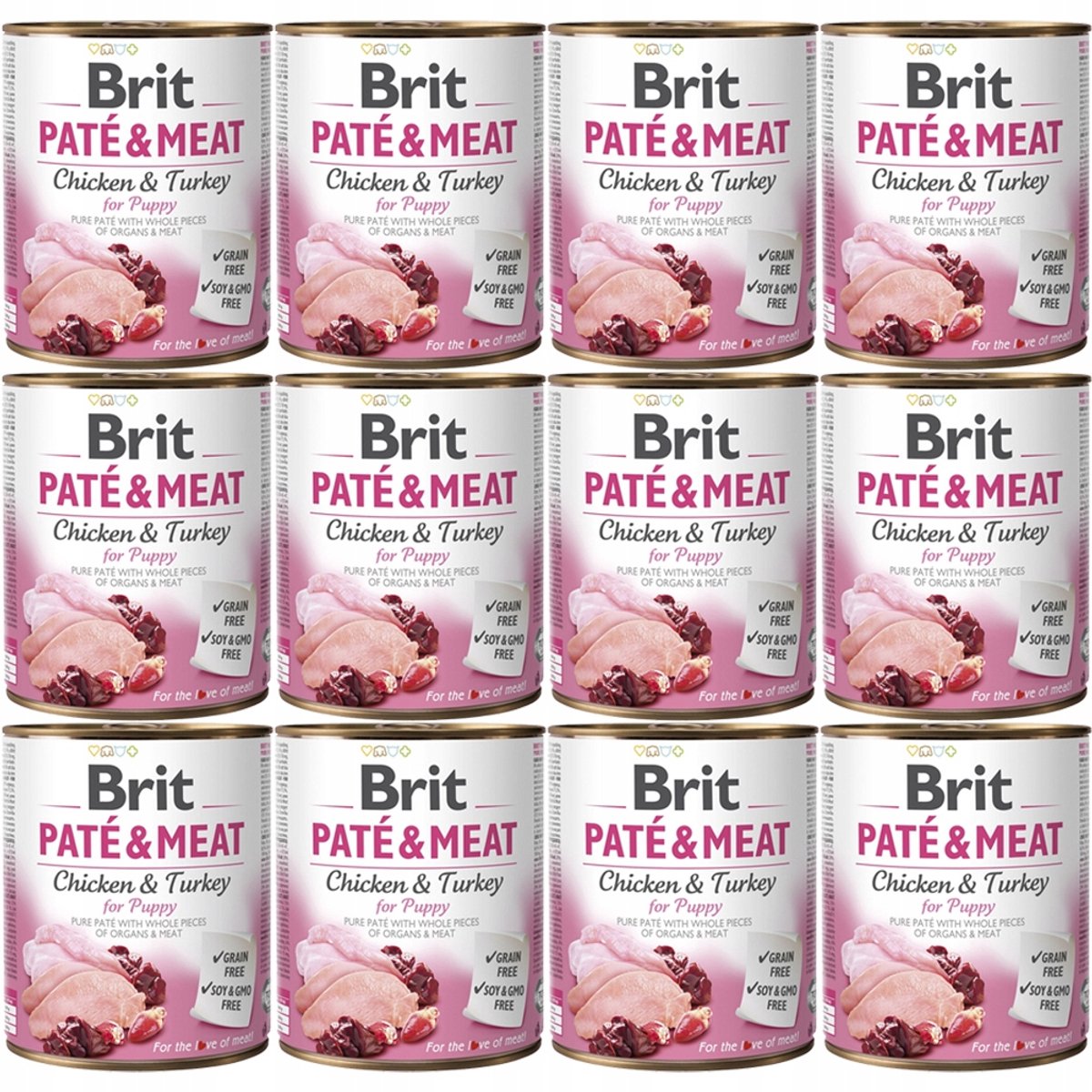 Brit Paté & Meat Serie - Puppy Hondenvoer - Kip - 12x800g