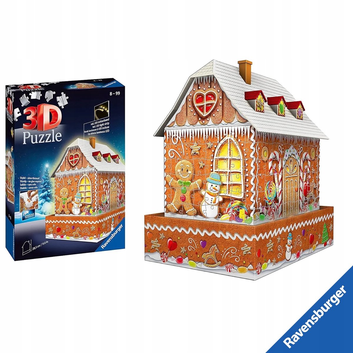Ravensburger 3D LED Puzzel: Peperkoekhuisje 216 Stukjes