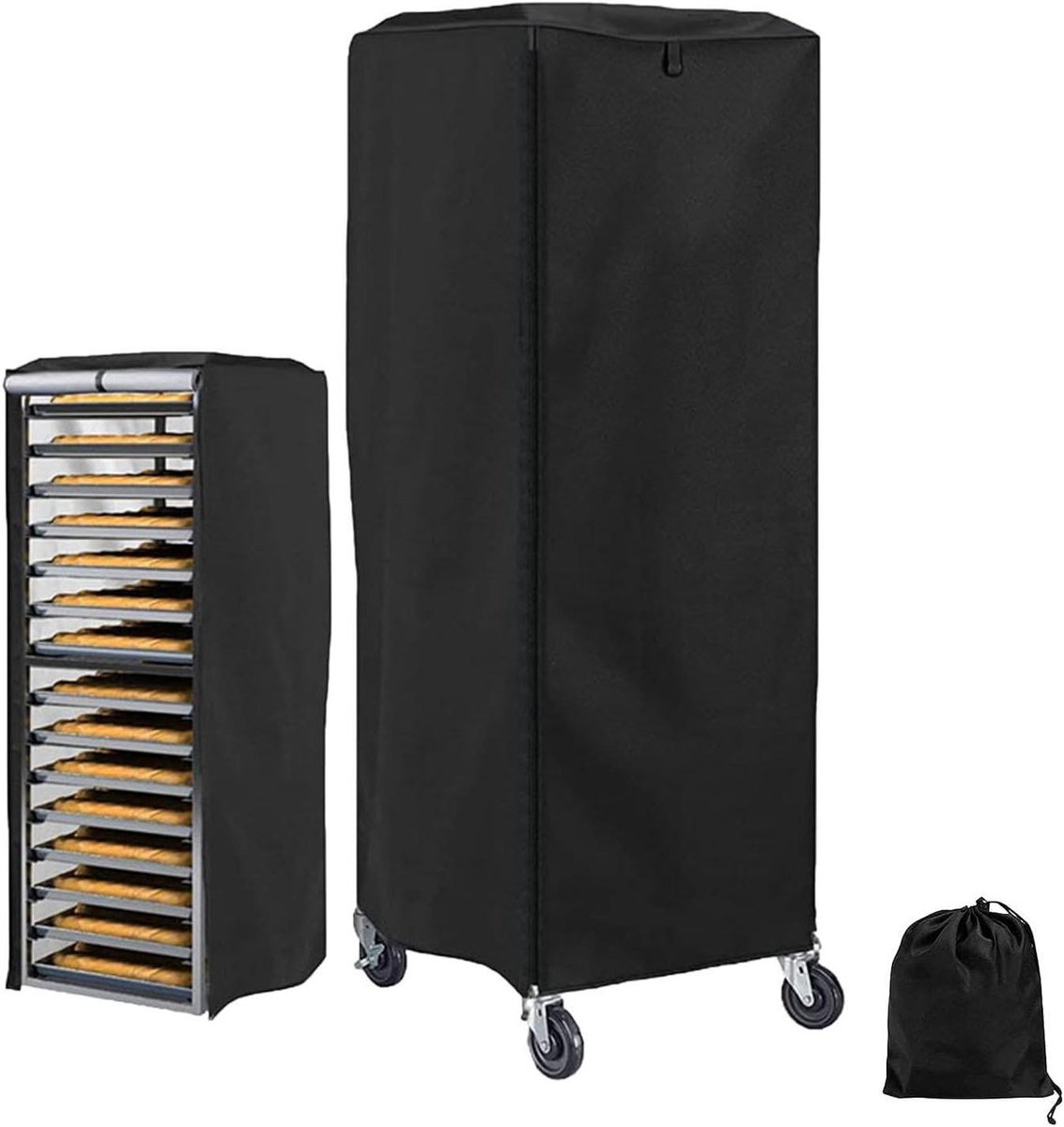 Broodjesafdekking - Afdekking broodtrommel - Vers Houden - Waterdicht Oxford - 60 x 71 x 160 cm - Zilver