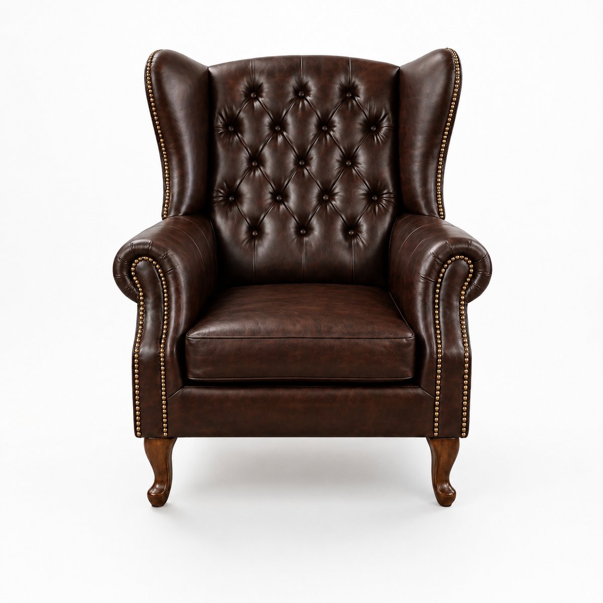 Meubeldistrict Chesterfield Fauteuil - Mokka Donker Bruin - Leer - Stoel Chesterfield - Lounge Chair - Clubfauteuil - Relaxfauteuil - Loungestoel - Zetel