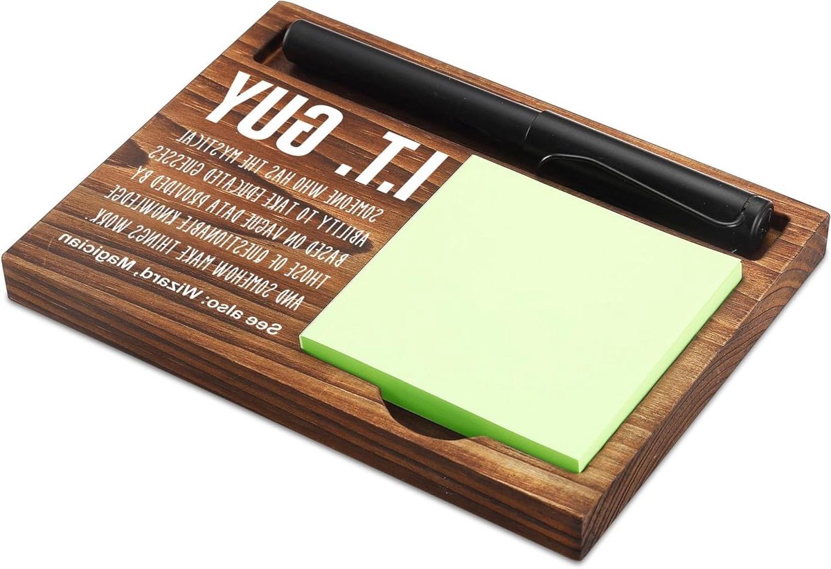 Kladblok Pen Houder - Bureau Organizer - Werkplek Inrichten - Grappige Tekst - 16.5 x 11.9 cm - Bruin