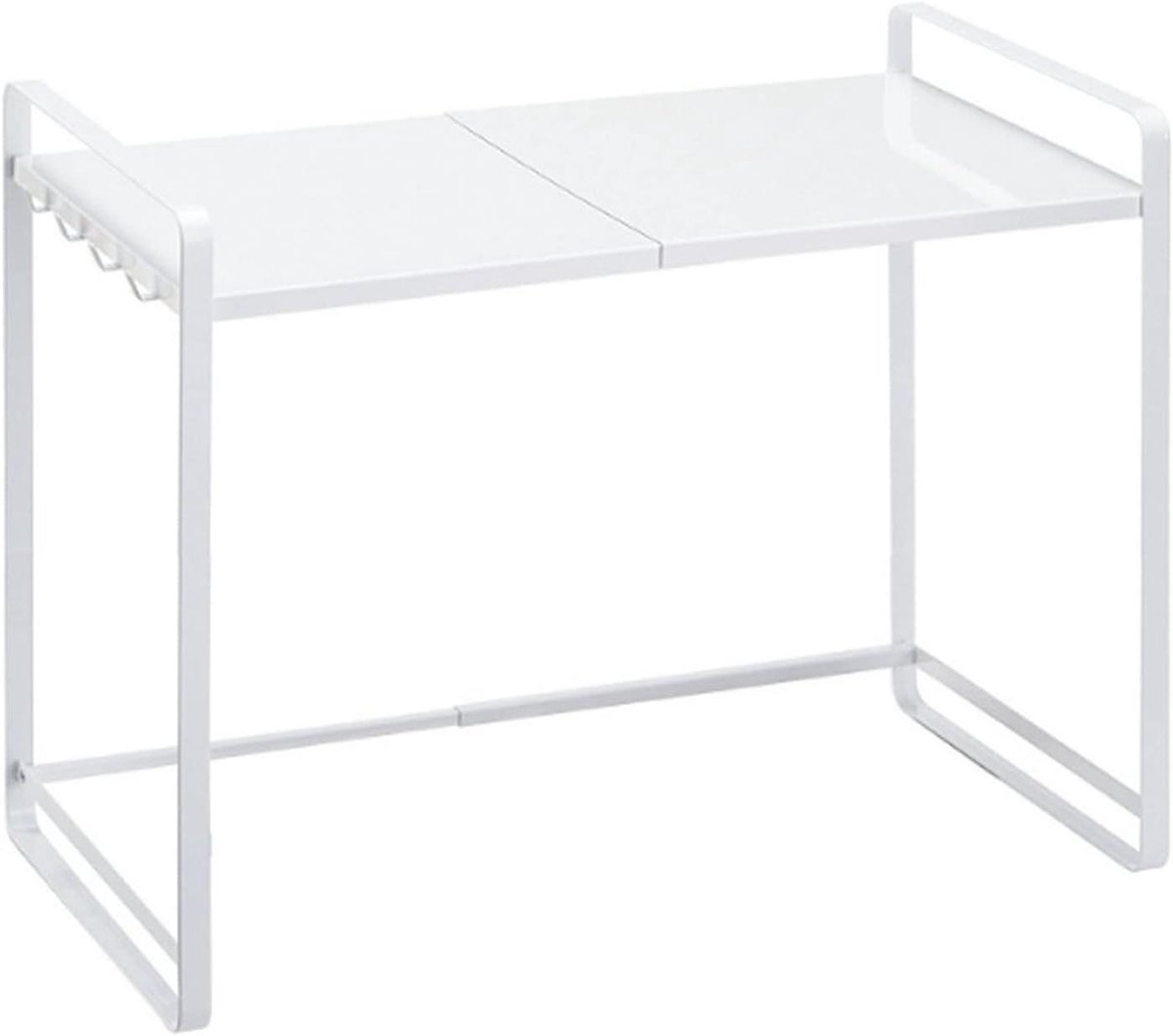 Magnetron Opbergrek - Keuken Plank - Keuken Organiseren - 2-Laags Verstelbaar - 56-75 cm - Wit
