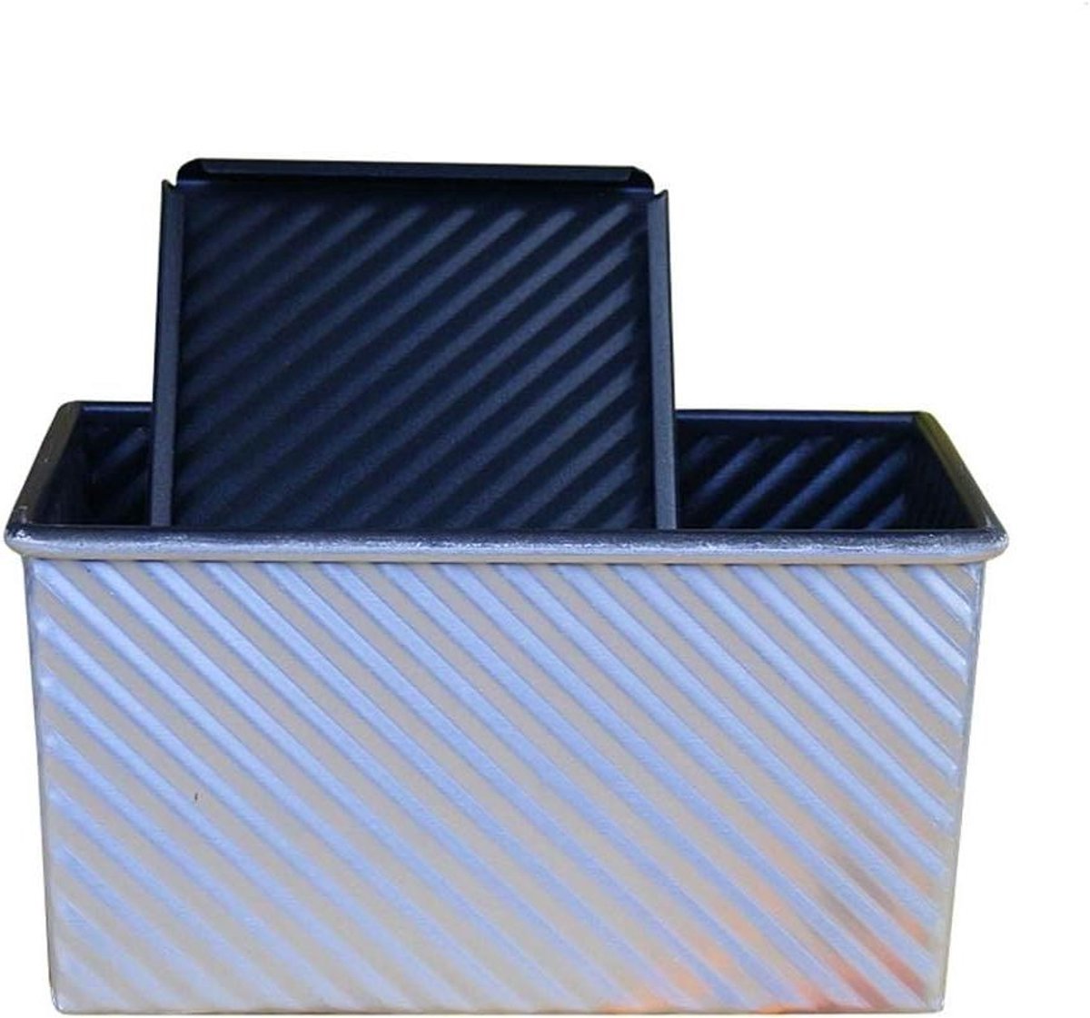 Broodvorm met deksel - Toast doos - Brood bakken thuis - Antiaanbaklaag - 450 g capaciteit - Zwart