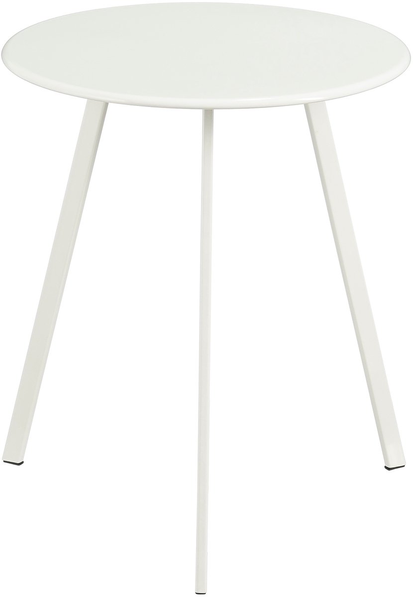 MMica Decorations Seatle Bijzettafel voor Buiten - Salontafel Rond - Plantentafel en Koffietafel - H45 x D38 cm - IJzer - Wit