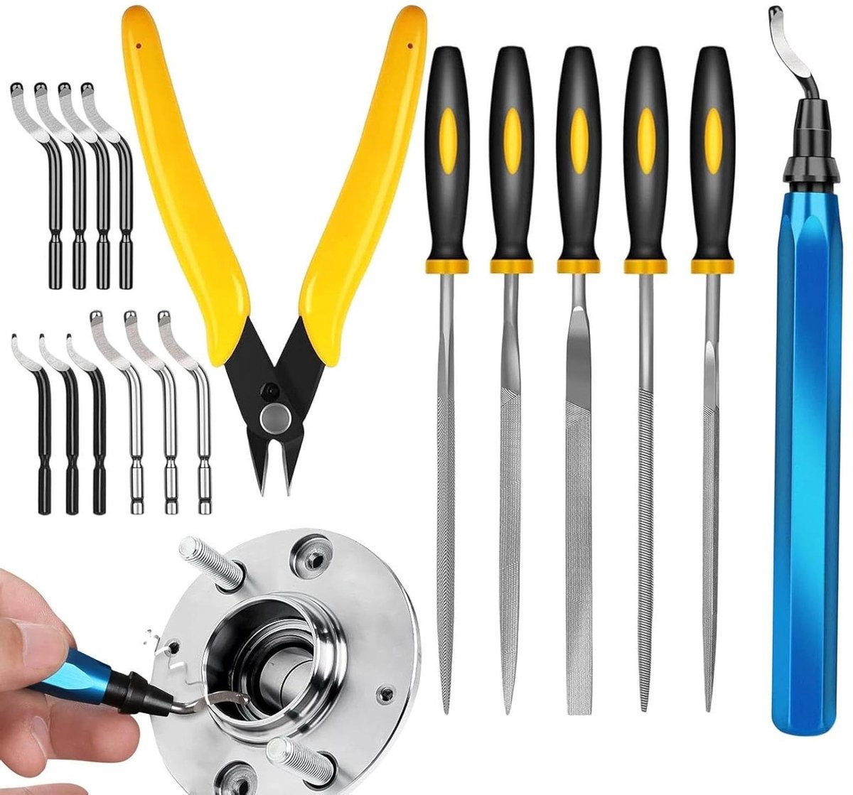 Ontbraamgereedschap Set - Precisie Vijlen - Randafwerking Modellen - Koolstofstaal Constructie - 15 cm Lengte - Metaal
