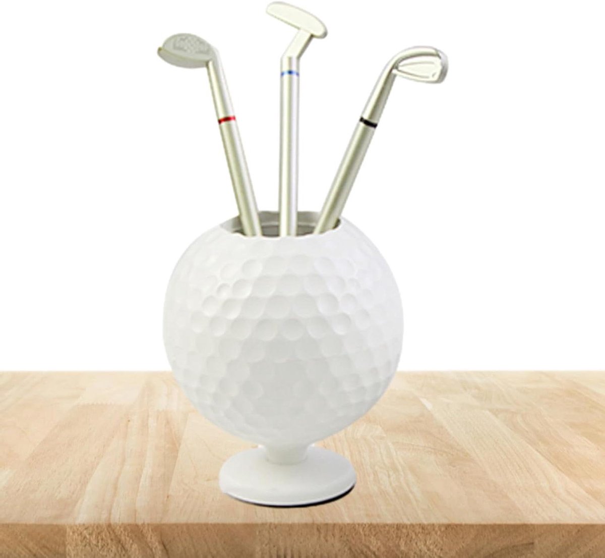 Bureau Organizer - Pennenhouder Potloodbeker - Bureau Opruimen - Golfbal Vorm - 11 cm Hoog - Zwart