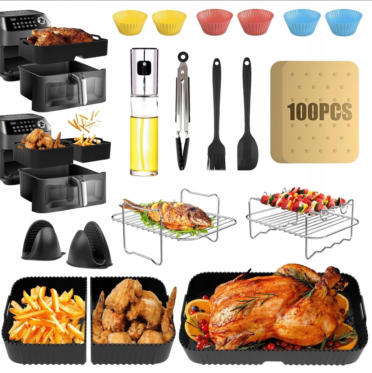 17-delige accessoireset voor Ninja Foodi Flexdrawer Airfryer AF500EU