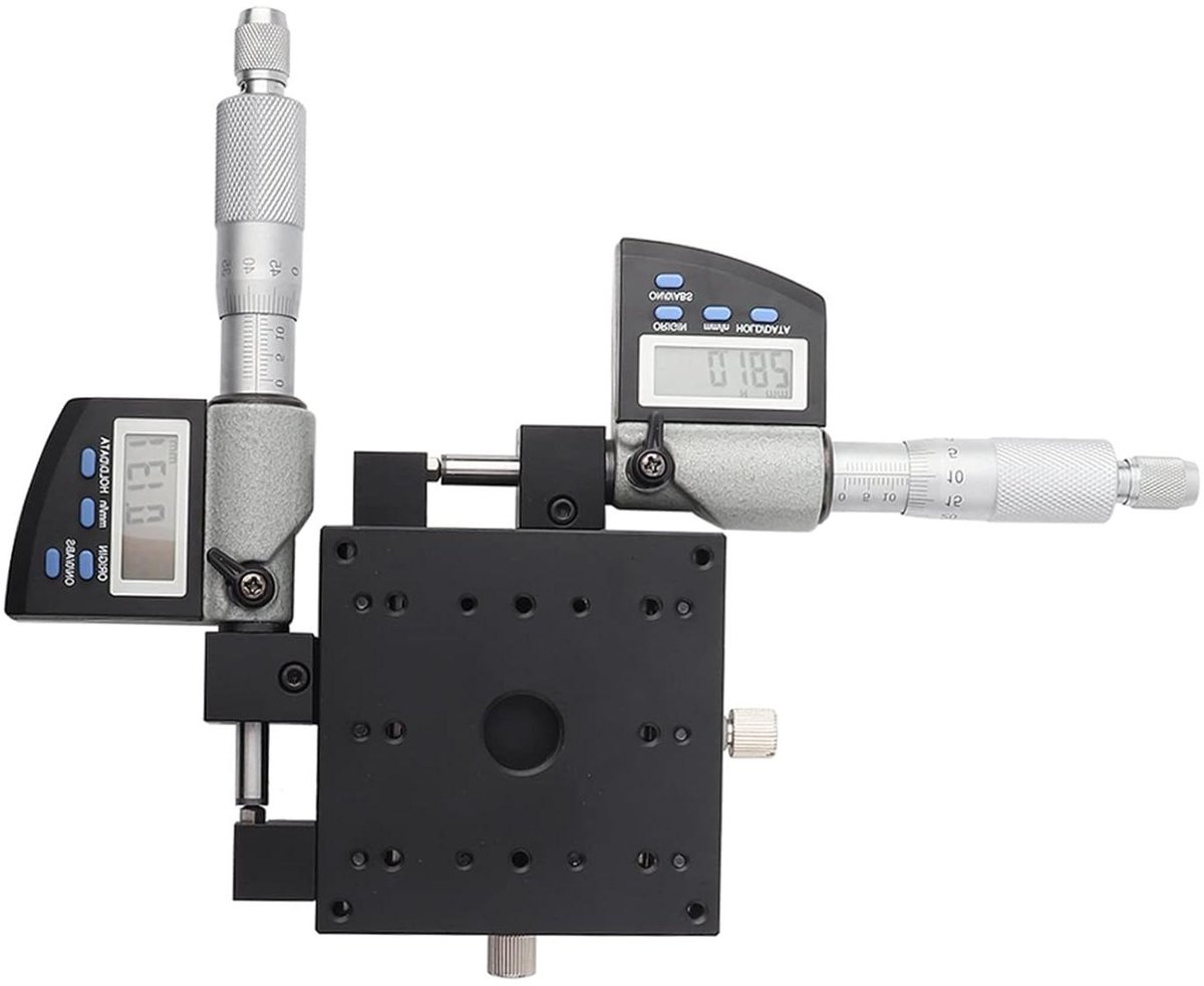Lineaire Tafel - Micrometer Platform - Nauwkeurig Positioneren - 0002 mm Precisie - 80x80mm Werkgebied - Zwart Geoxideerd