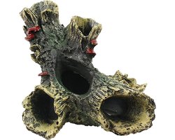 Aquarium Decoratie - Vissen Grot - Aquarium Verfraaien - Natuurlijke Hars - 16 cm - Bruin