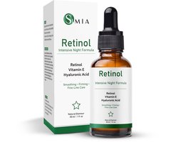 SIMIA™ Original Active Retinol Serum - Met Vitamine E & Hyaluronzuur - Gezichtsserum - Collageen - Anti Aging - Celvernieuwing - Anti-Acne - Tegen Mee-eters en Grove Poriën - Tegen Pigmentvlekken - 30ml