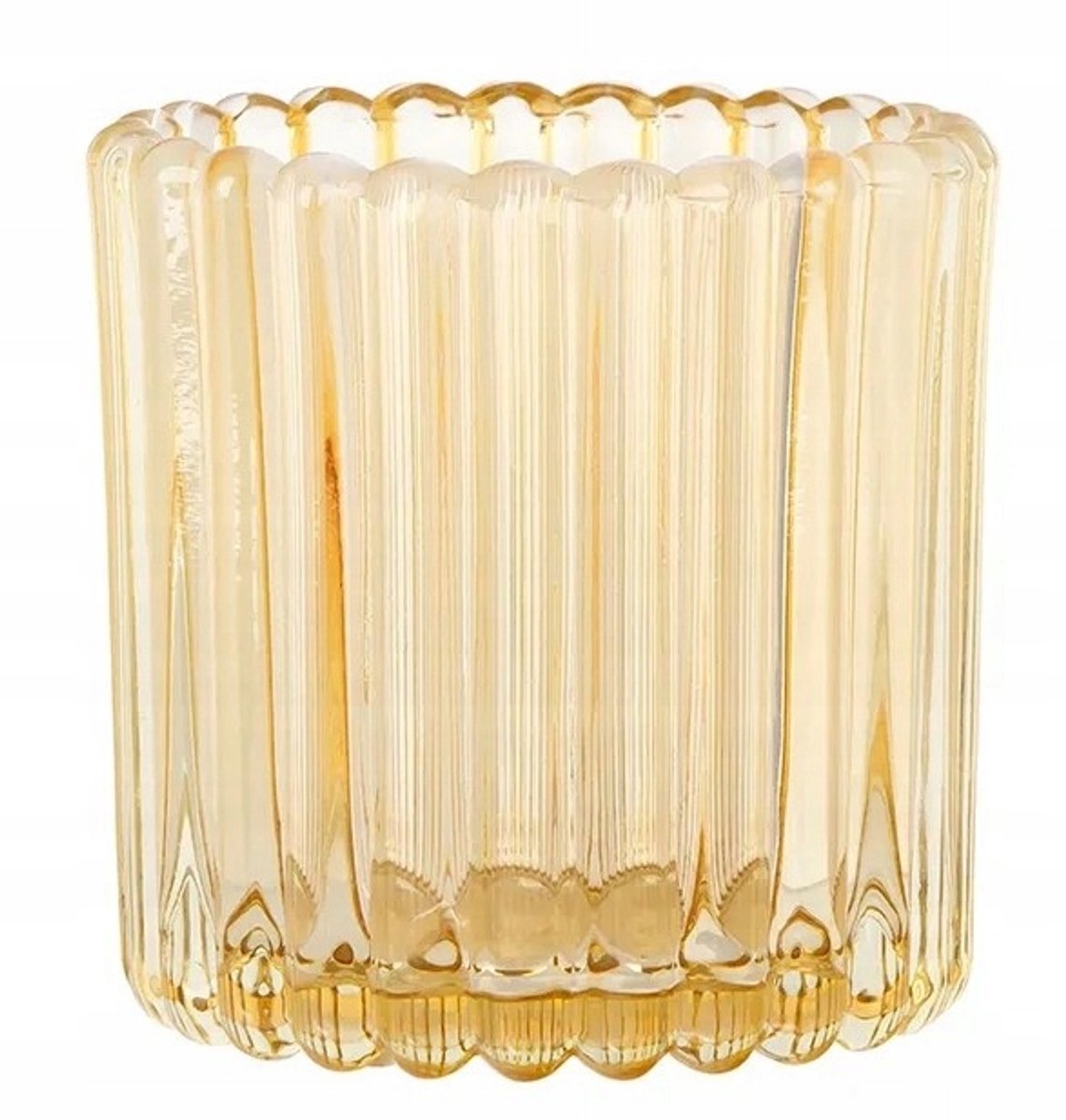 Altom Design Glazen Theelichthouder Geel 7,5 cm - Decoratieve Tafeldecoratie