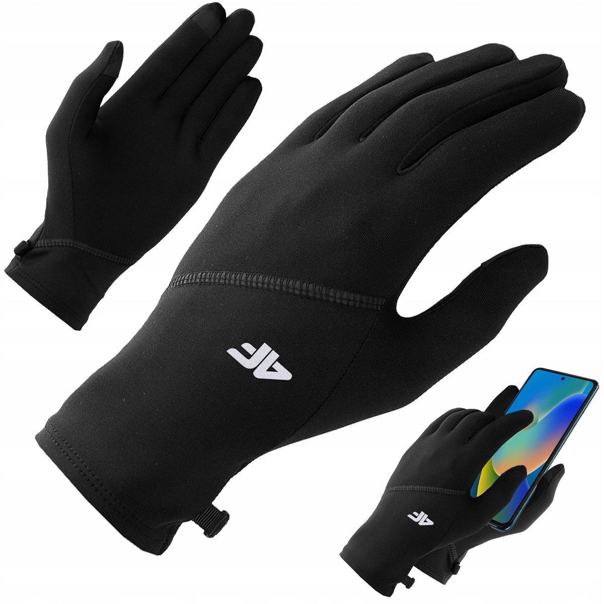4F Sportieve Winterhandschoenen Heren Dames Touchscreen & Reflecterend Zwart