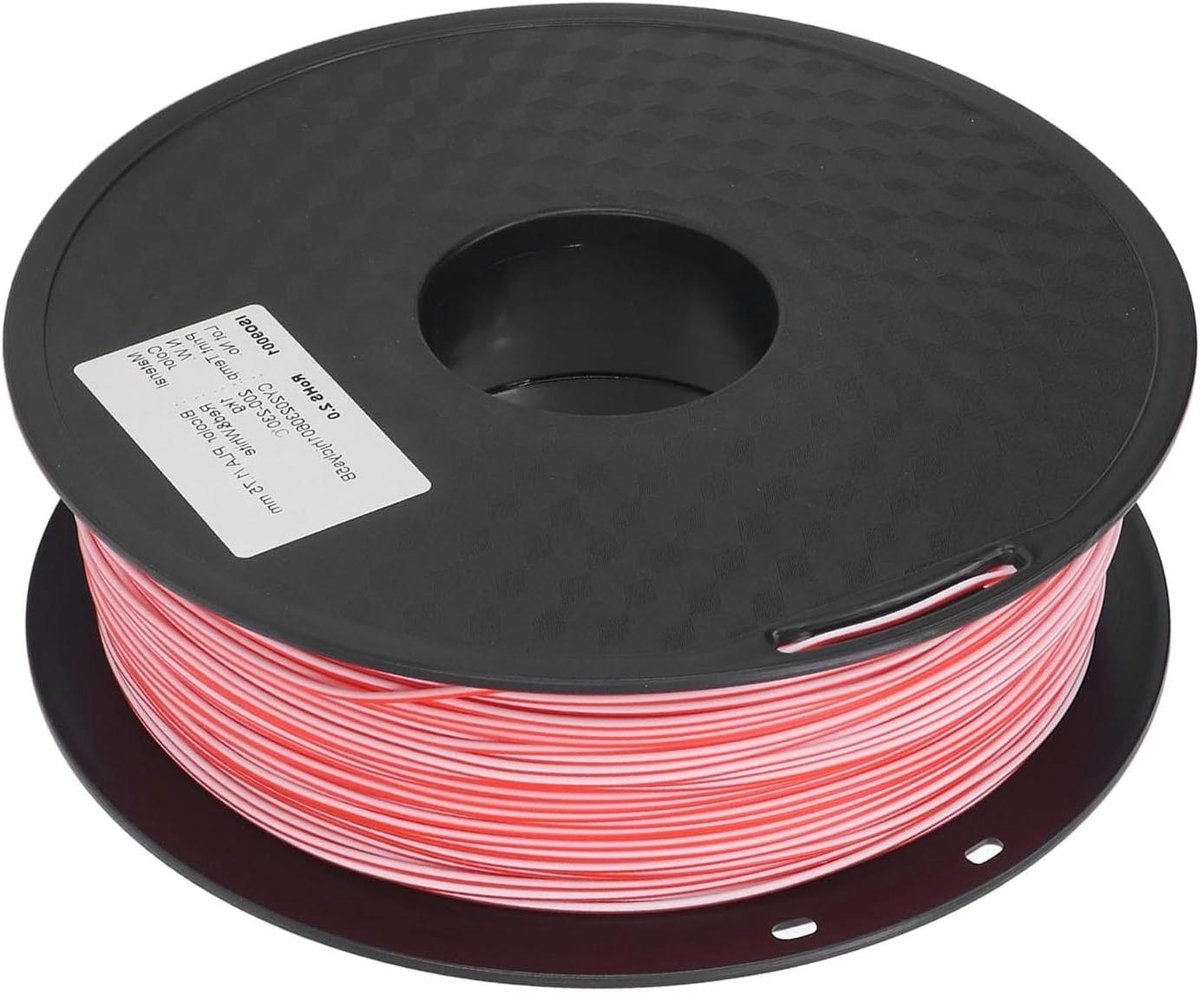 3D Printerfilament - PLA Materiaal - Modelbouw Printen - Tweekleurig Rood Wit - 175 Mm - Rood Wit