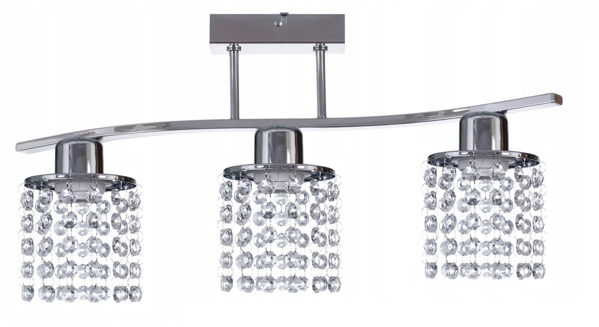 Moderne hanglamp met kristallen kap - Chroom