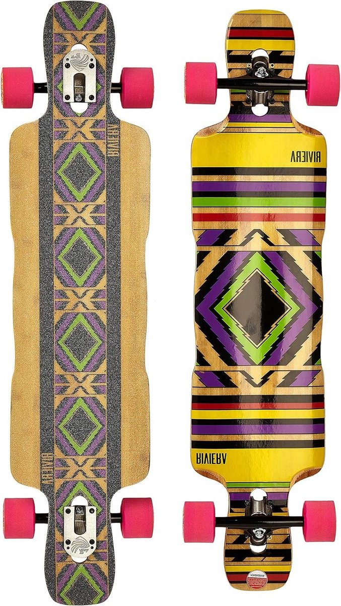 Compleet longboard Carveboard Stad cruisen Bamboo glasvezel fusion 103×24 cm Natuurlijk