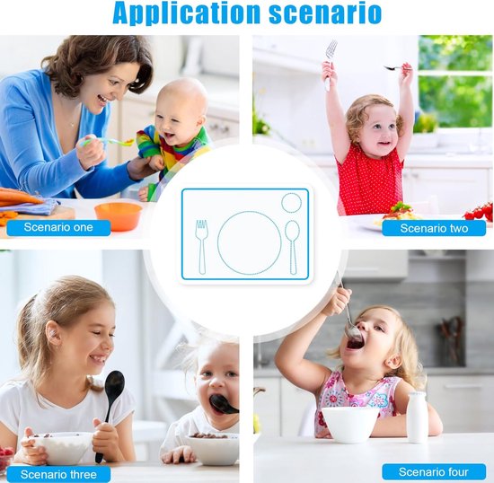 Baby Eetmat - Siliconen Placemat - Zelfstandig Eten Leren - Zelfplaatsing Ontwerp - 30x22 cm - Wit — afbeelding 5
